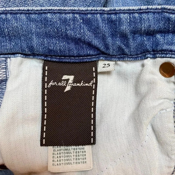 7 For All Mankind Blue Jean Shorts Size 25 - Picture 8 of 8